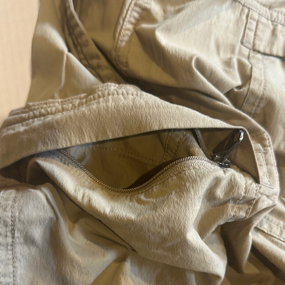 REI Relaxed Tan Cargo Pants with Relaxed Fit multiple pockets adjustable belt - Picture 11 of 14